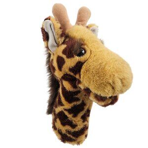 Dakin Giraffe Plush Hand Puppet Glass Eyes Thailand Vintage 1990 Zoo Toy